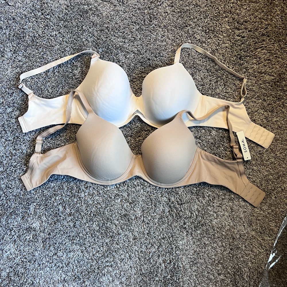 Soma Women's Bra Set - Cream and Tan